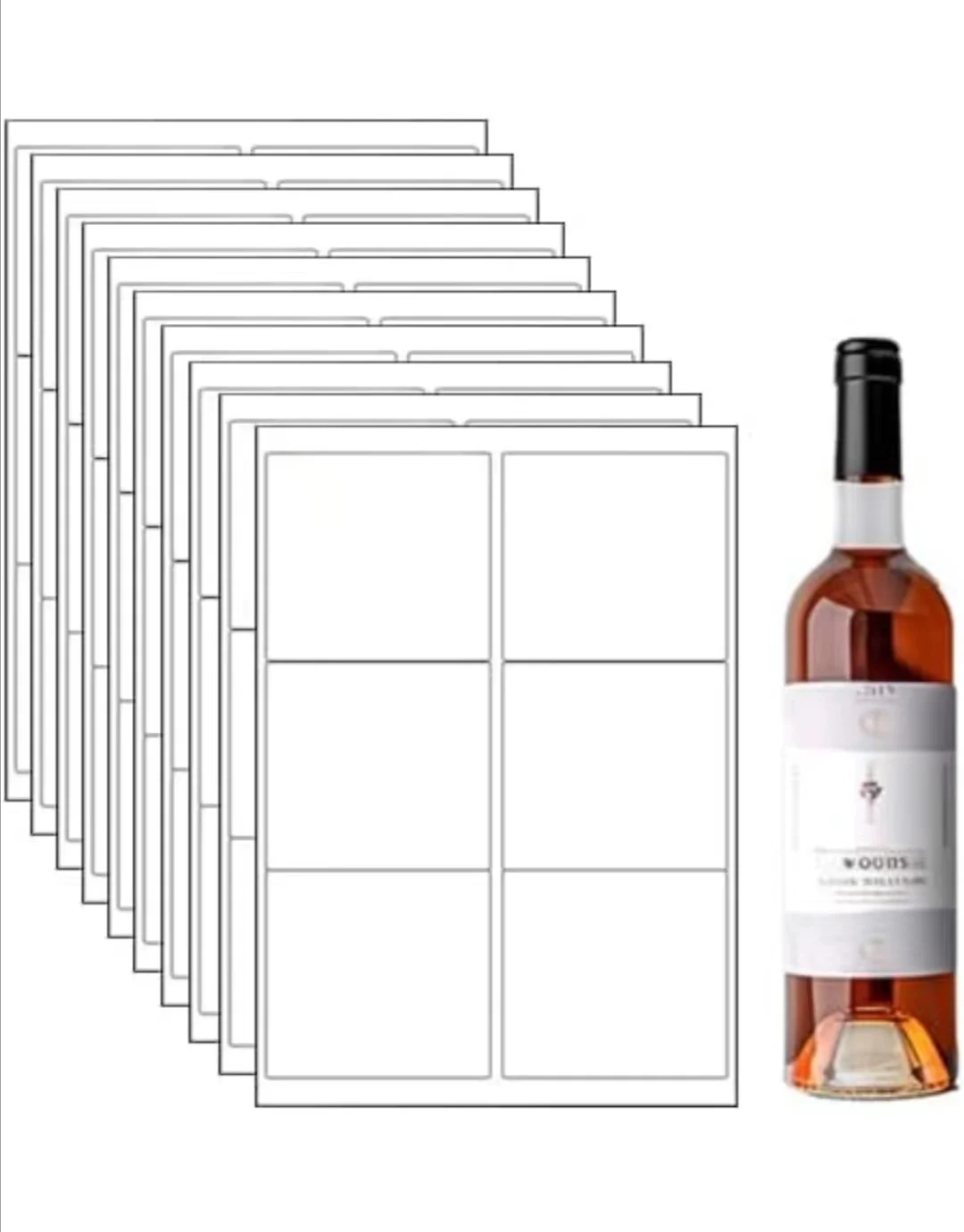 Blank Wine Label. 4 Labels Per 1 Sheet. 100 Sheets=400 Labels