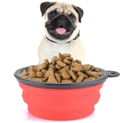 Free Sample Custom Foldable Dog Food Bowl Silicone Pet Water Bowl Travel Dog Bowl