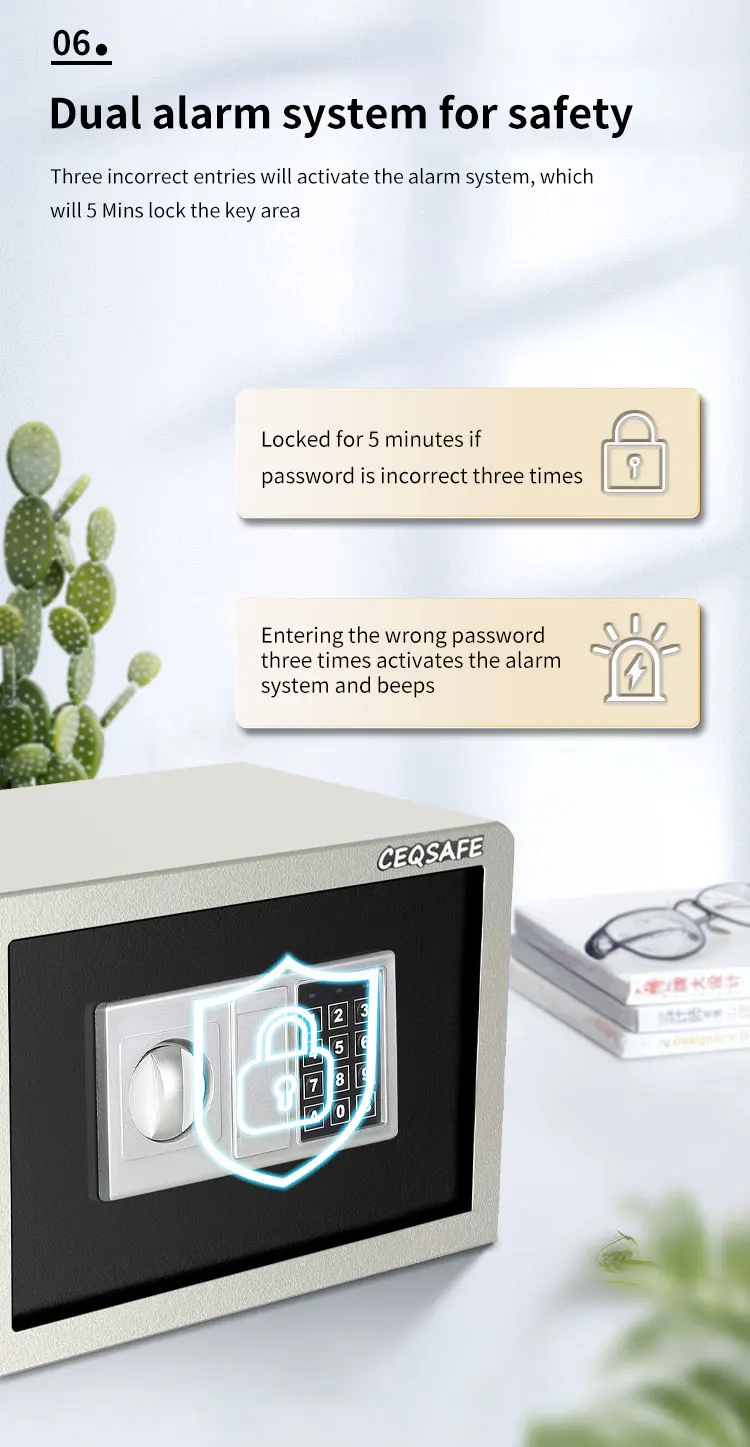 CEQSAFE Malaysia Timed With Key Cabinet Deposit in Wallet Combination Lock Safety Mini Safe Box manufacture