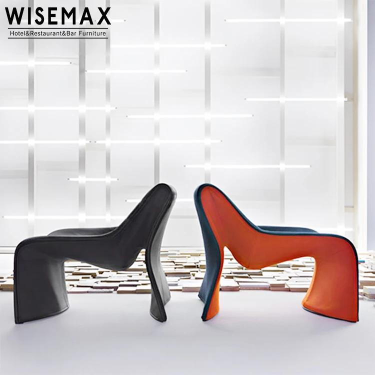Creative Modern Style FRP Frame and Velvet Fabric Lounge Chair Hotel Lobby Meeting Room Living Room Furniture