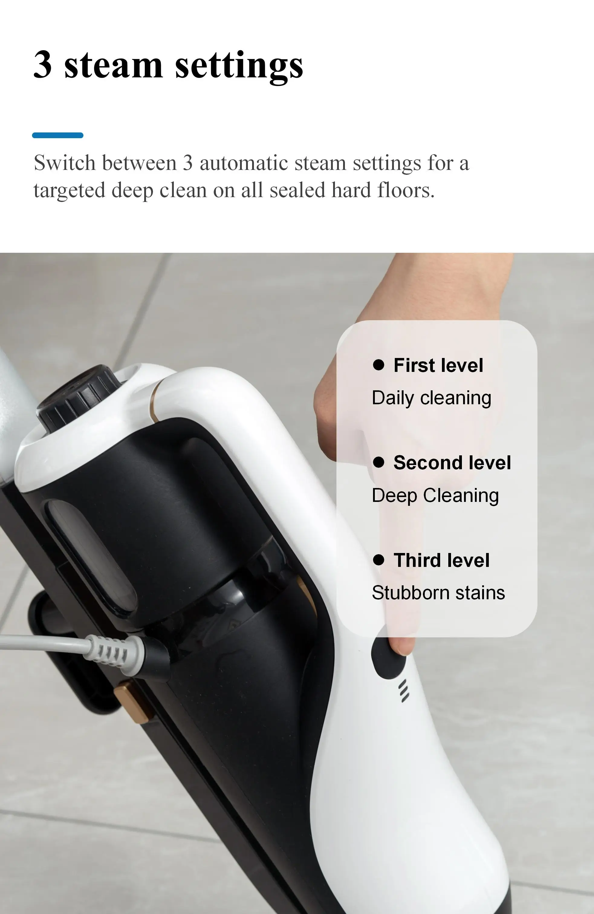 2021 New Arrival Steam Mop Kills 99.9 Of Bacteria Without Cleaning
