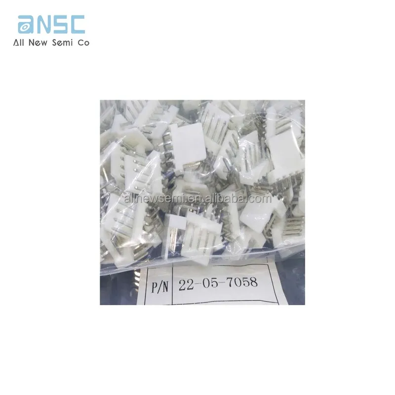 Hot sale Original 22-05-7058 Board Connector Male Right Angle 0.1 inch Pitch Solder Terminal Polarized White Type Connectors