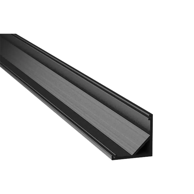 16 negro para LED tiras tapa Esquina de aluminio barra de perfil triangular de ferrocarril