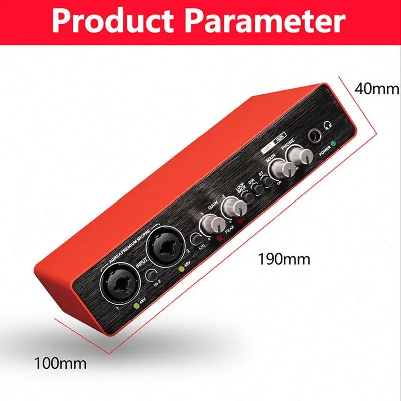 Высококачественный 24-битный интерфейс de Audio с монитором, профессиональный аудио интерфейс, миксер, музыкальный инструмент