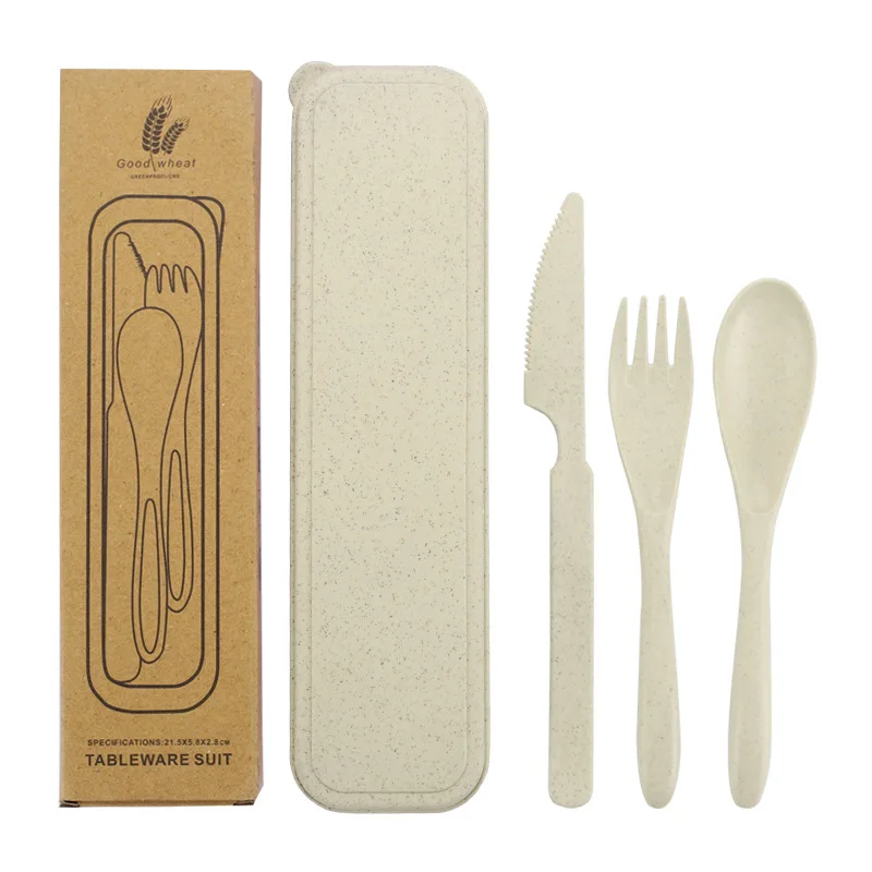 China Wheat Straw Lunch Box, Cutlery Sets factory and manufacturers