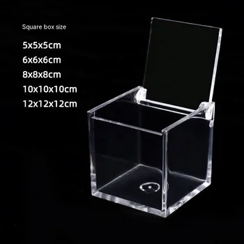 Transparent packaging box square flip lid food storage box plastic square small Acrylic Display Case Storage Boxes