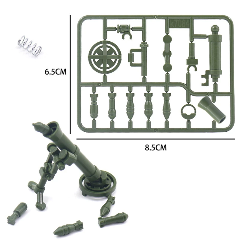 WW2 Military Minifigure Set - 12 Country Soldiers With 3 Heavy Weapons (Mortar, Machine Guns) | Compatible Building Blocks