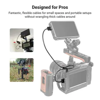 SMALLRIG High Speed Supports 3D Ultra Thin Camera Cable 55cm/1.8Ft, ARC Type-A Male to Male for Camera Camcorder Monitor - 2957 detail image