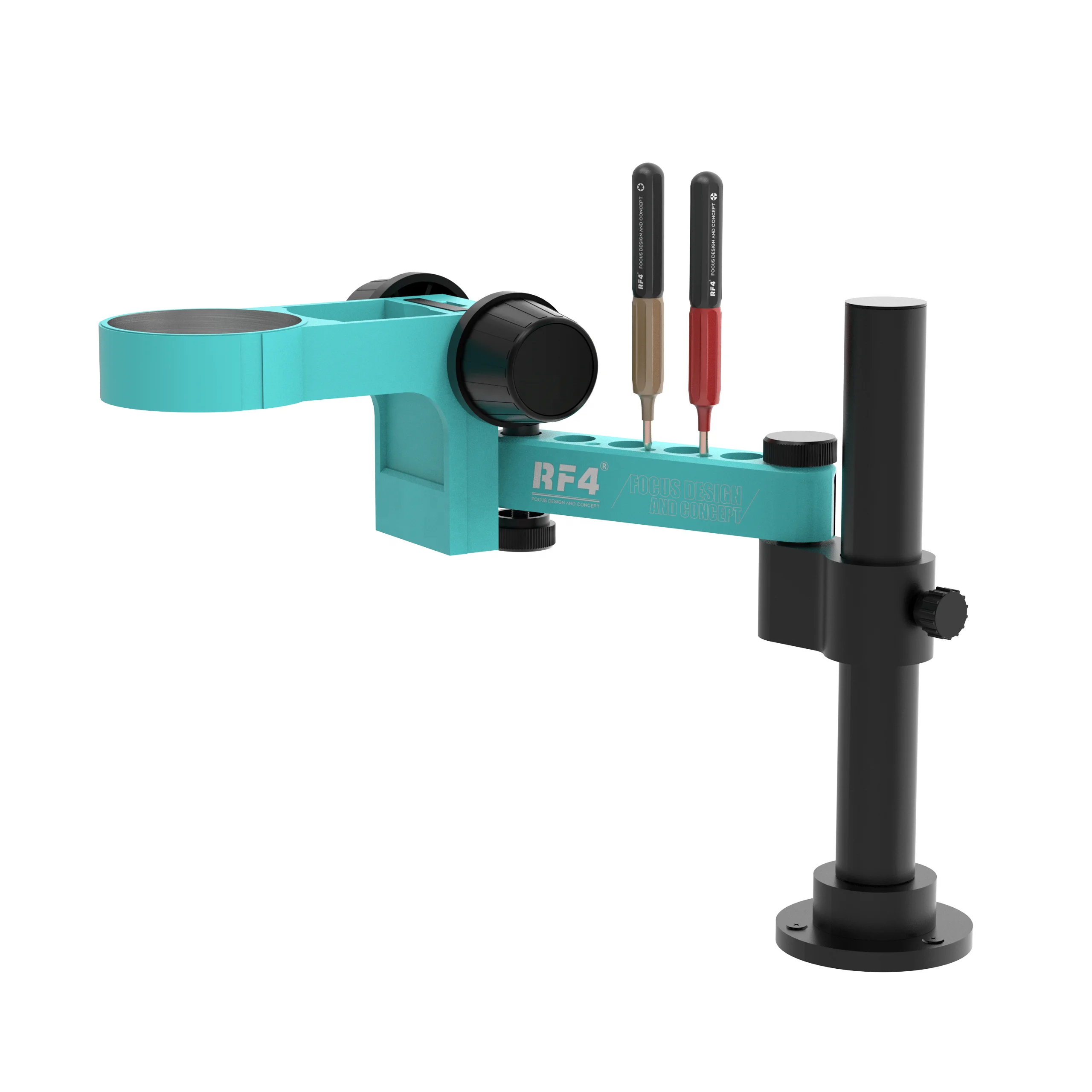 RF4 Long Arm Microscope Stand Microscope Base With Screw Hole Flexible Metal Arm Base Holder Stand Electronic Repair