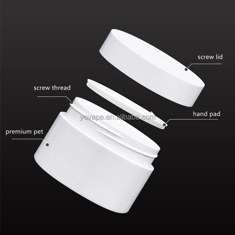 Cosmetic Packaging 50ml 80ml 100g 120ml 150ml 200 Gram 4 Ounce 6 Oz Opaque White Eye Face Cream Plastic Jar with Gasket Hand Pad