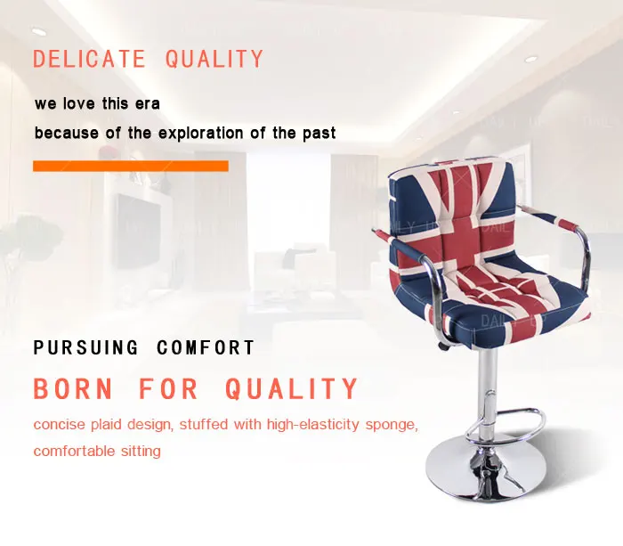 Factory Sale Adjustable High Bar Chair With Armrests And Footrest Low Back Swivel Counter Stool For Home Bar And Kitchen Dining