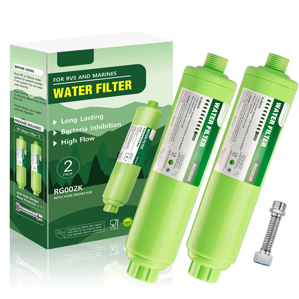 Rv Inline Water Filter With Flexible Hose Protector,Garden And Camper