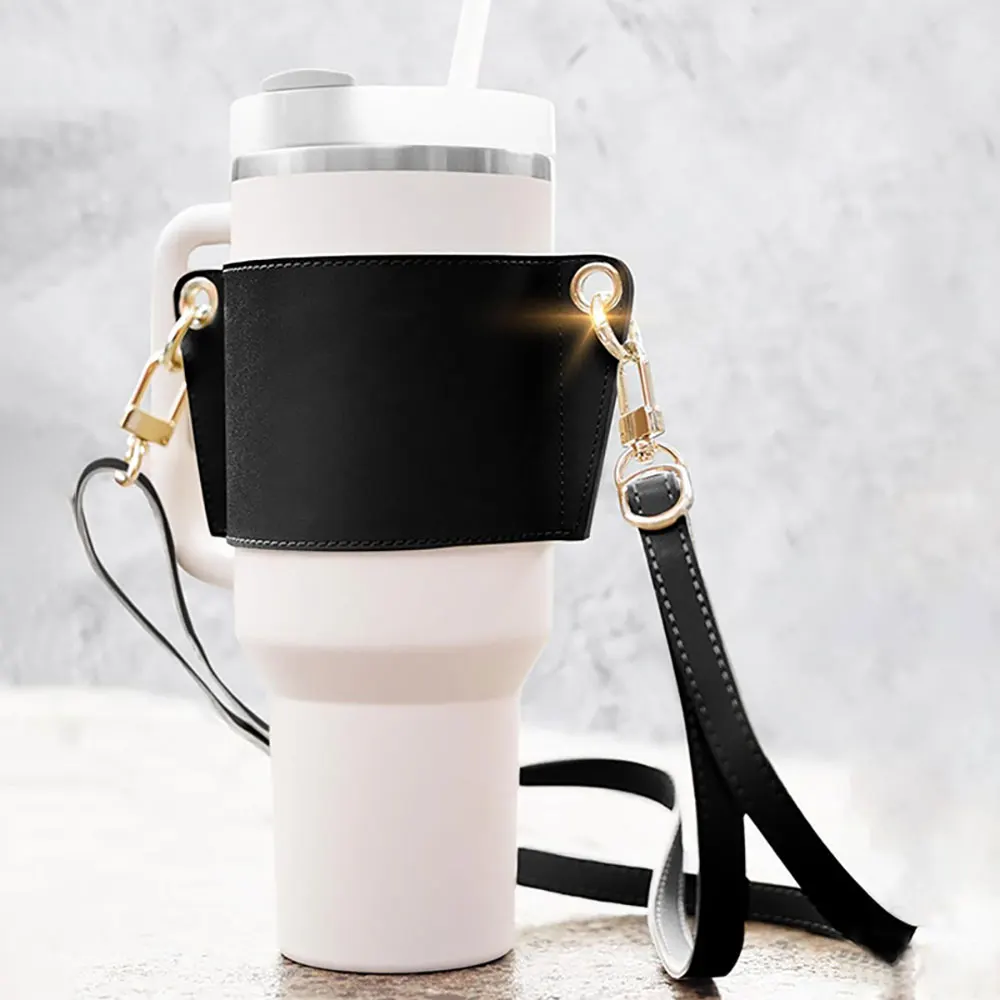 New Design Leather Bag Travel Sleeve Pouch For Stanley Cup 40Oz With Handle Tumbler Water Bottle Thermal Case Phone Bt19 Laudtec factory