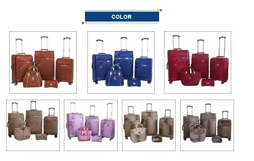 Omaska Wholesale Pu Travel Bags Women Pu Leather Luggage Bag Blue 3 Pcs