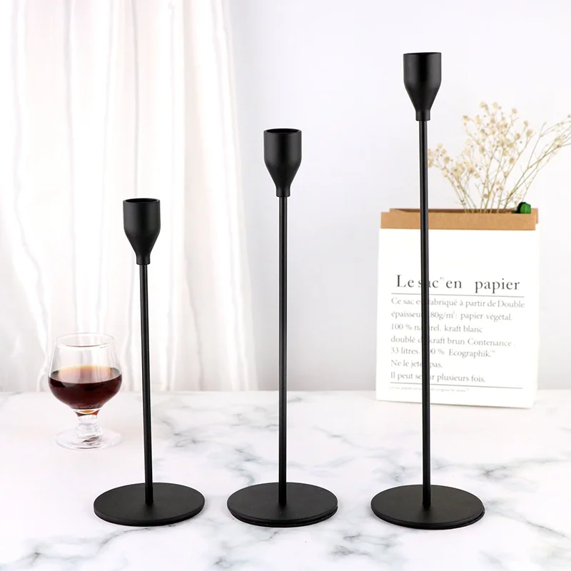 Gold Taper Candle Holder Set Brass Gold Tall Candlestick Holders Metal ...