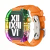 butterfly buckle rainbow gradient case-orange strap