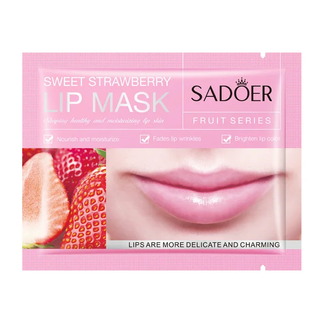 Wholesale Hydrate Plump Crystal Lip Care Pads Mask Moisturizing Fruit Pink Sleeping Hydrogel Collagen Lip Mask
