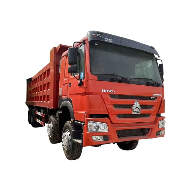 Hot selling red used howo export dump truck 371hp 375hp urban construction waste trucks 6x4 heavy duty trucks for sale