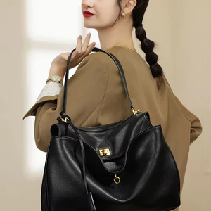 A-116 Women's High-End Custom Large Capacity Crossbody Tote Bag Genuine Leather Polyester for Summer and Autumn