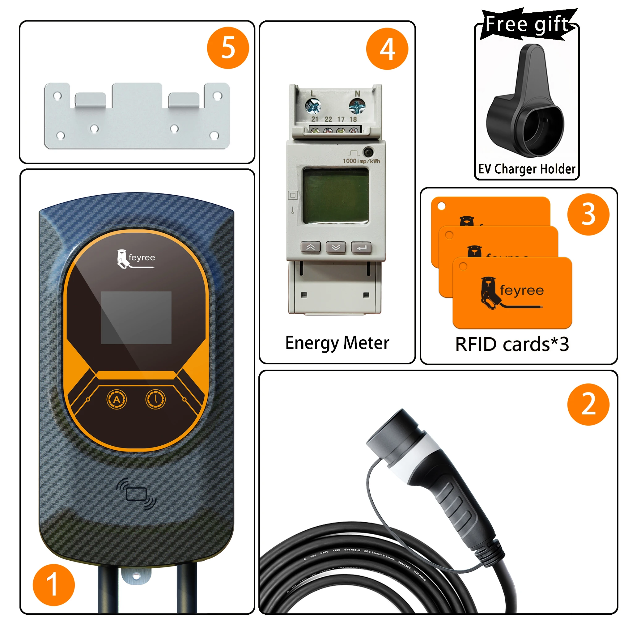 Feyree Dlb Ev Charger Type2 Ocpp 32a Load Balance Evse Wallbox App ...