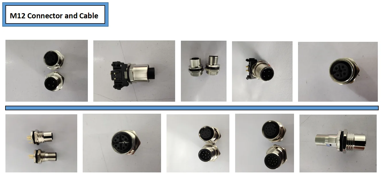 Custom M8 M12 Connector Cable Male Female M8 Connector 6 Pin Waterproof