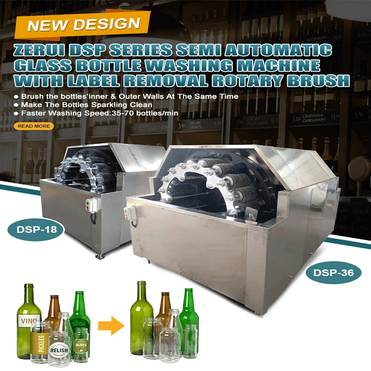 Semi Automatic General Old Return Reused Glass Bottle Washing Machine