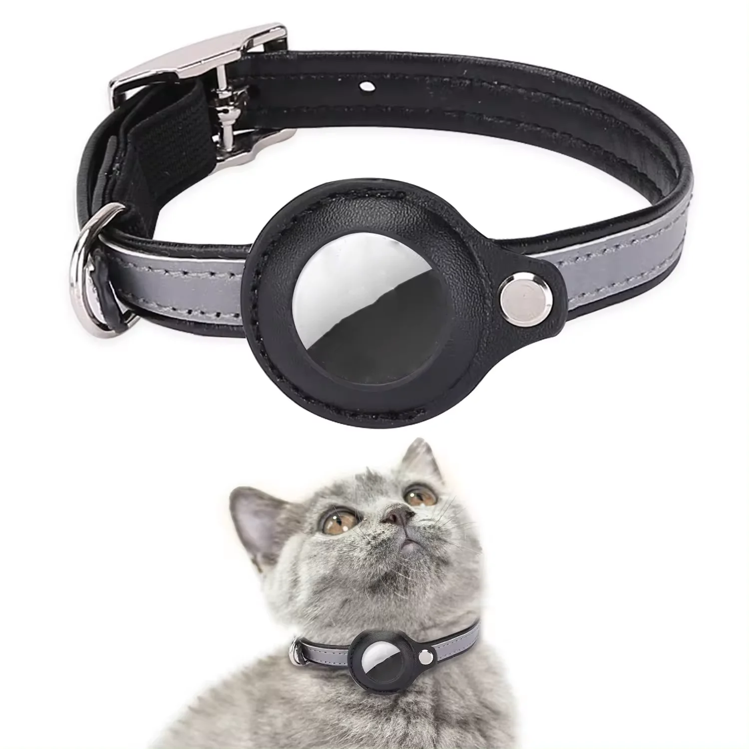 New Collar For Airtag Original Leather Pet Collar For Puppy Antilost