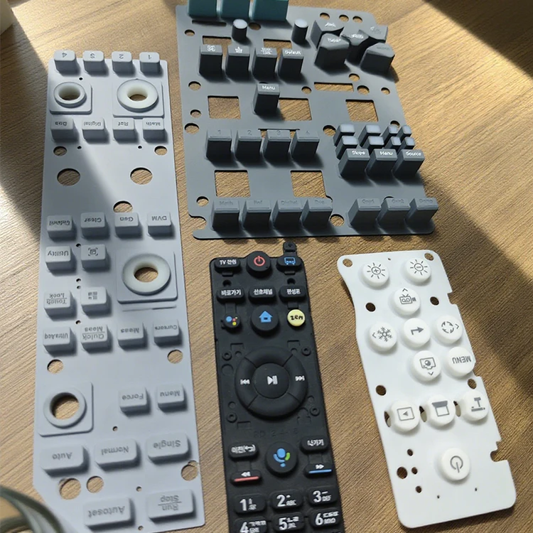Customizable Colors Sizes Durable Anti-Slip Eco-friendly Food-Grade Silicone Remote Control Buttons Custom Shape Industrial HS