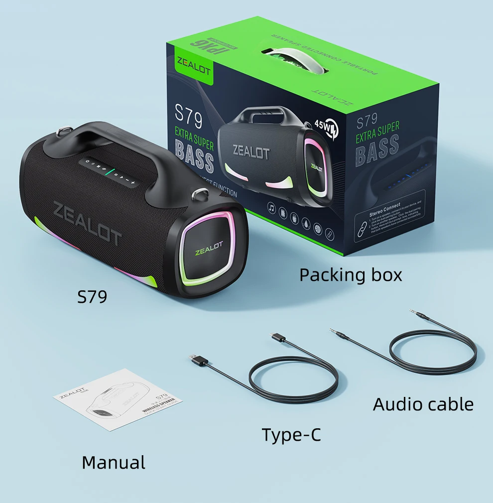 Top Quality Bass Outdoor Mini Portable Bluetooth Speaker Zealot S79