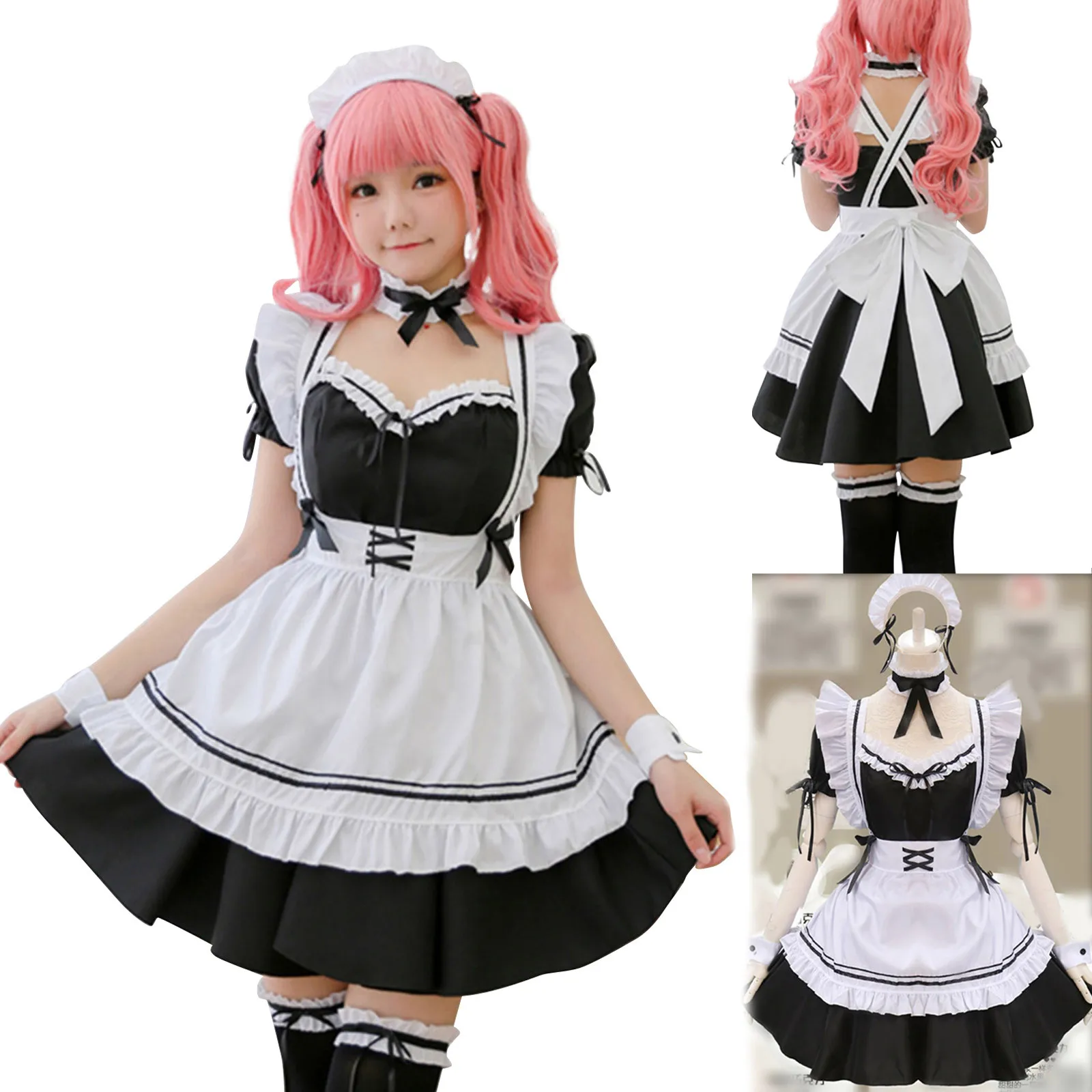 Maid Costumes Girls Women Lovely Maid Cosplay Costume Animation Show  Japanese Outfit Dress Clothes 2022 Black Cute Lolita| Alibaba.com