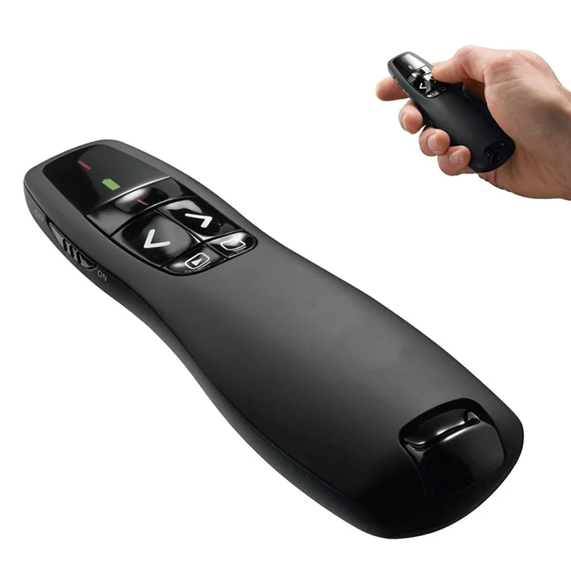 memorizzabile Plug and Play portata fino a 30 m Suewidfay Presenter USB wireless universale 2,4 GHz Presenter Flip Pen Telecomando con puntatore a luce rossa per insegnare discorso riunioni 