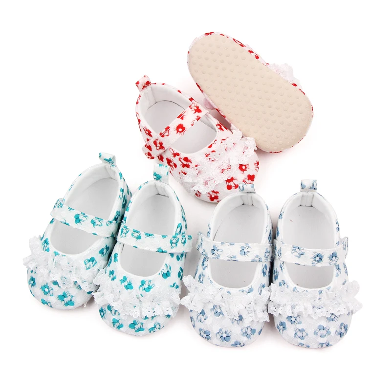 New Arrival Soft Sole Floral Design Newborn Baby Girl Shoes Casual Baby Shoes for Girls