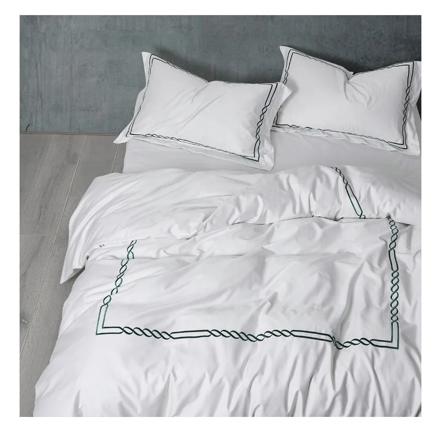 Envelope Style 200x240 400 Thread Bedding Sets Embroidered Duvet Cover Sets