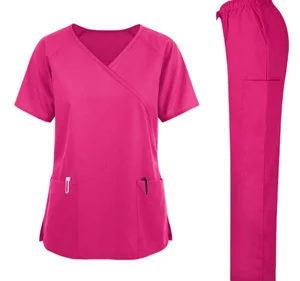 2026 Fashionable Comfortable Hand Washing Knitted Polyester Spandex Breathable Scrubs Sets for Unisex Hospital Use Medical Scrub