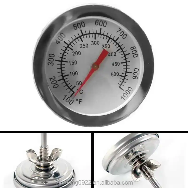 Bimetal Oven Thermometer Grill Smoker Pit Temperature Gauge