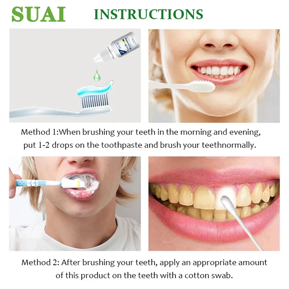 Profession Private Label SUAI Easy Oral Hygiene Organic Remove Plaque Teeth Whitening Liquid