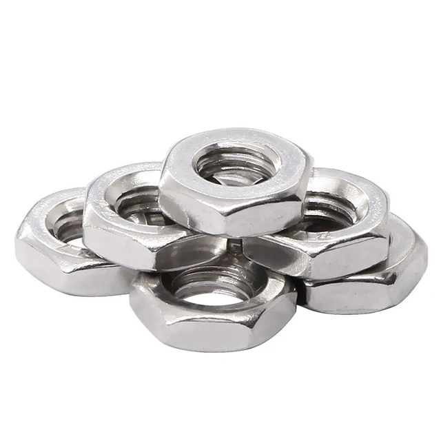 High quality customization Stainless steel 304 316 Hex nuts fasten the screw nut Hexagonal thin nut