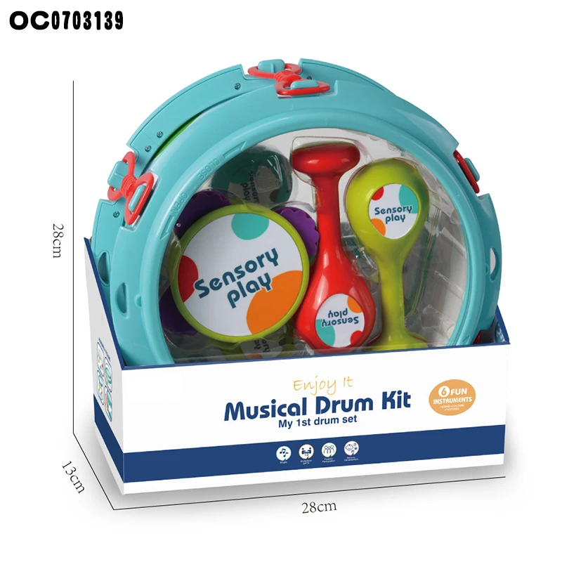 Высококачественный детский пластиковый милый сенсорный барабан набор музыкальных инструментов 6
