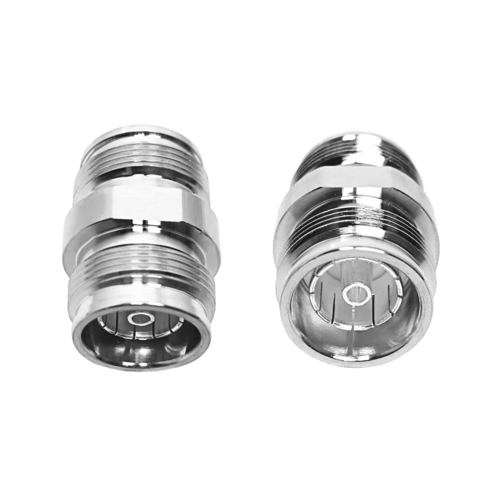 RF Connector 4.3/10 Female to 4.3-10 Female 50 Ohm Coaxial Adapter Low PIM RF Coax Coaxial Adapter Brass Adaptor Converter
