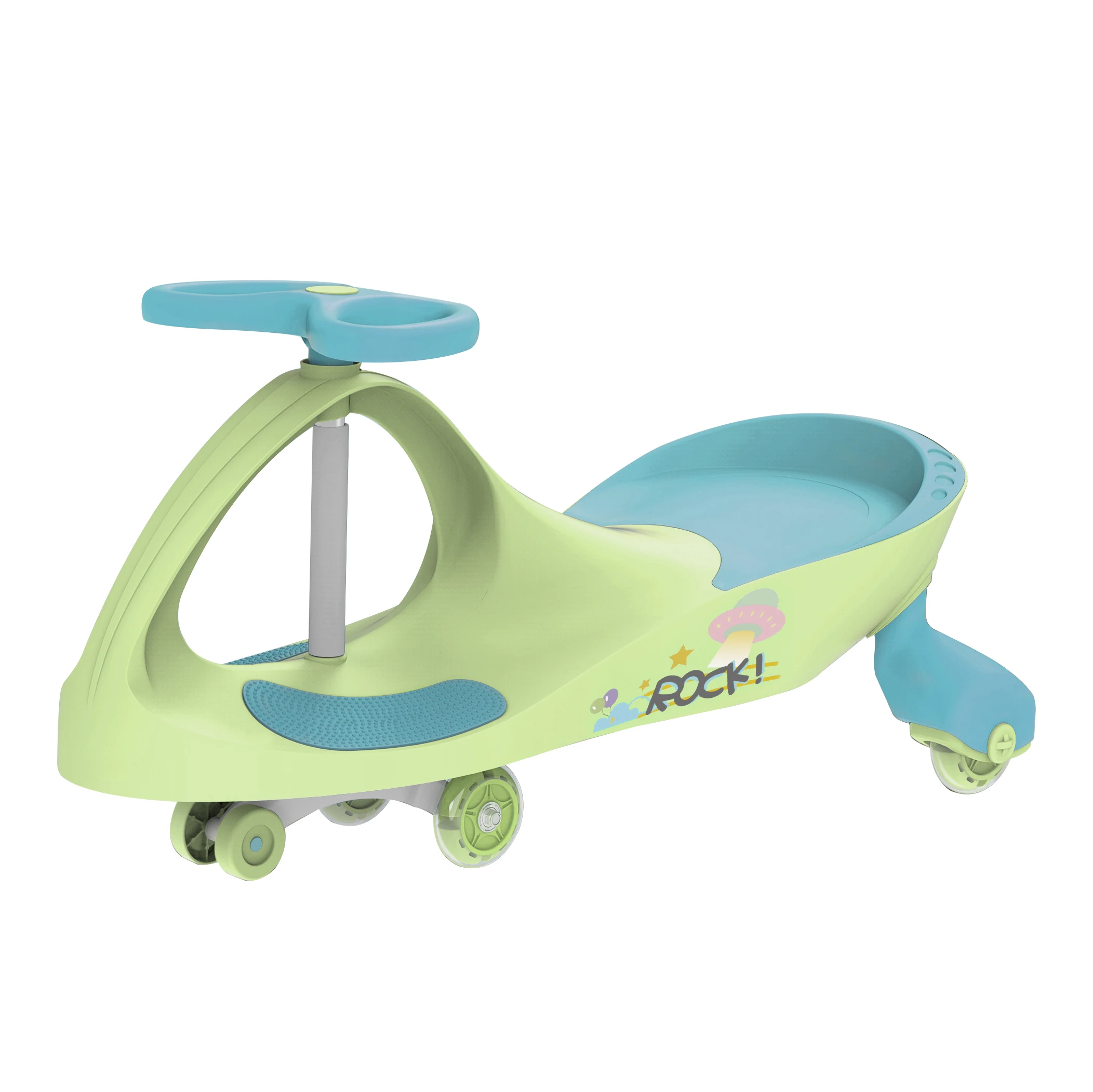 Cute Baby Cheap Durable Flashing Light PU Wheel Children Baby Kids Twist Car Swing Car Wiggle Car