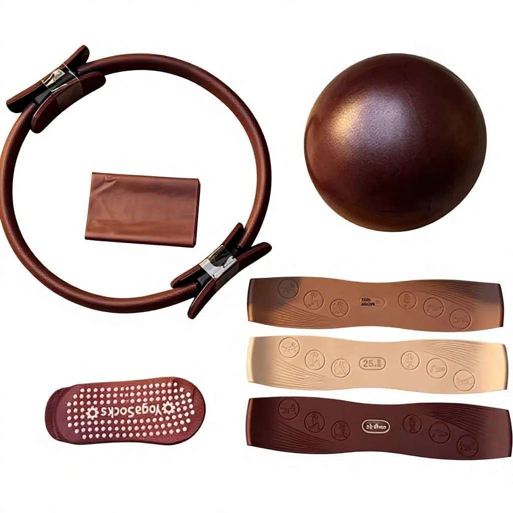 Pilates Ring Multi-Piece Set Stretching Aid Strap PP Resistance Band Yoga Socks Foam Roller Ball Slimming Combo