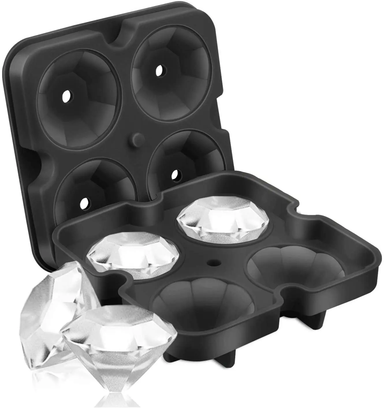 Factory Made Diamond Shape Silicone Ice Cube Tray