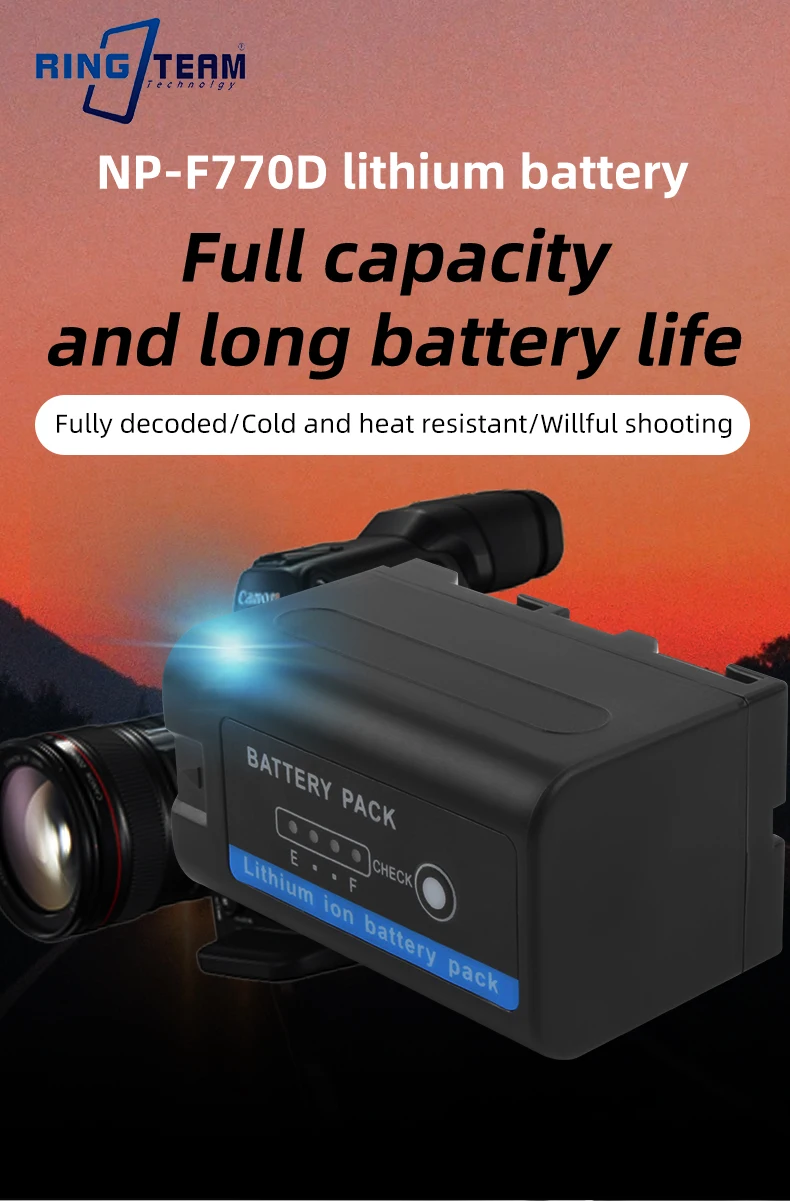 NP-F770D NP F770D Battery for FM50 FO55H QM71 QM91 VBD1 VBD2 VBD815 Large Capacity Compatible with F550 F750 details