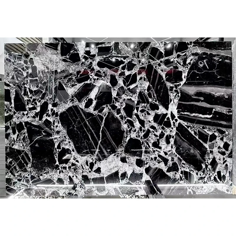 프리미엄 현대식 광택 마감 천연 블랙 대리석 타일 – 실내 주방 조리대, 욕실 세면대, 바닥용