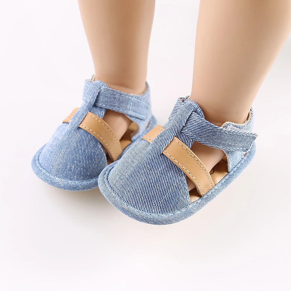 Unisex Toddler Baby Boy Girls Denim Bow Knot Sandals First Walker Shoes 