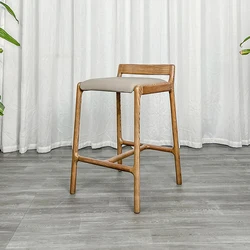Sillas De Bar Твердые ножки из ясеня кожаный барный стул стойка для кафе отеля кухни ресторана высокий стулья