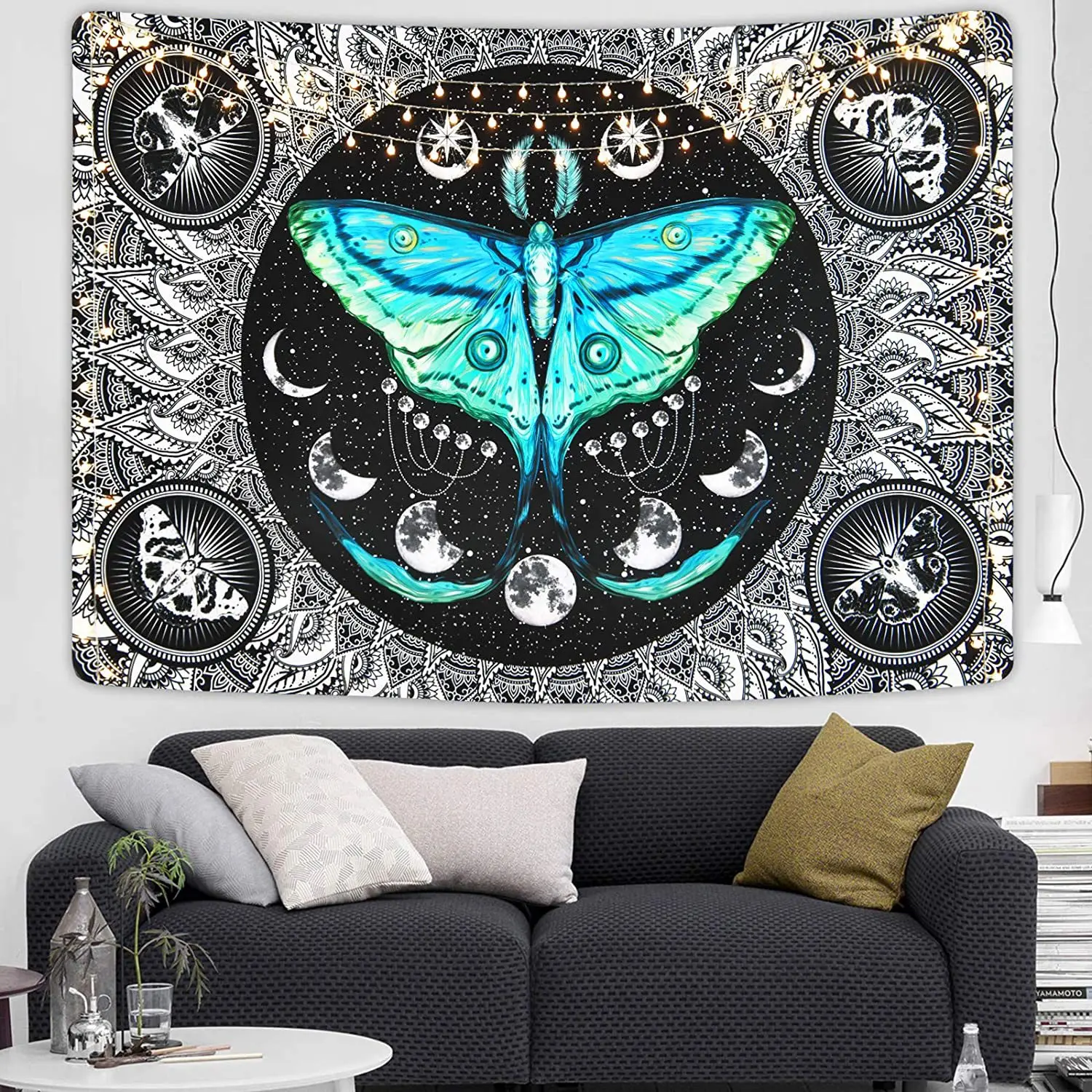 ECOTOB Black and White Butterfly Tapestry Retro Nature Moth Butterflies  Tapestries for Bedroom Aesthetic Trippy Boho Cute Wall Hanging for Living  Room