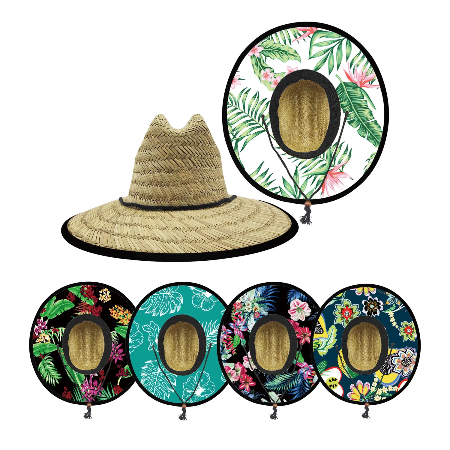 Wholesale Straw Hats Women Foldable Floppy Wide Brim Straw Sun Hat Custom Logo