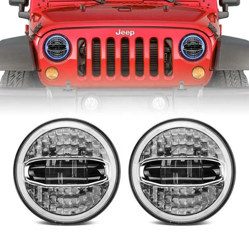 Best For Jeep Wrangler Jk Accessories 7 Inch Round Led Headlight 12v High  Power 7'' Led H4 Headlight Car Led Headlamp For Jeep - Buy Best For Jeep  Wrangler Jk Accessories 7