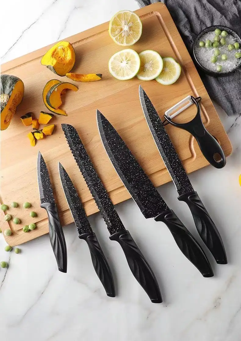 Stainless Steel Kitchen Knife Set - 6 Piece Utensil Set with Non